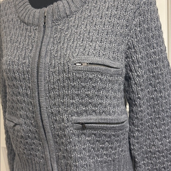 H&M Zip-Up Wool Blend Multi Zipper Sweater 
Size Medium, EUC - Picture 3 of 9